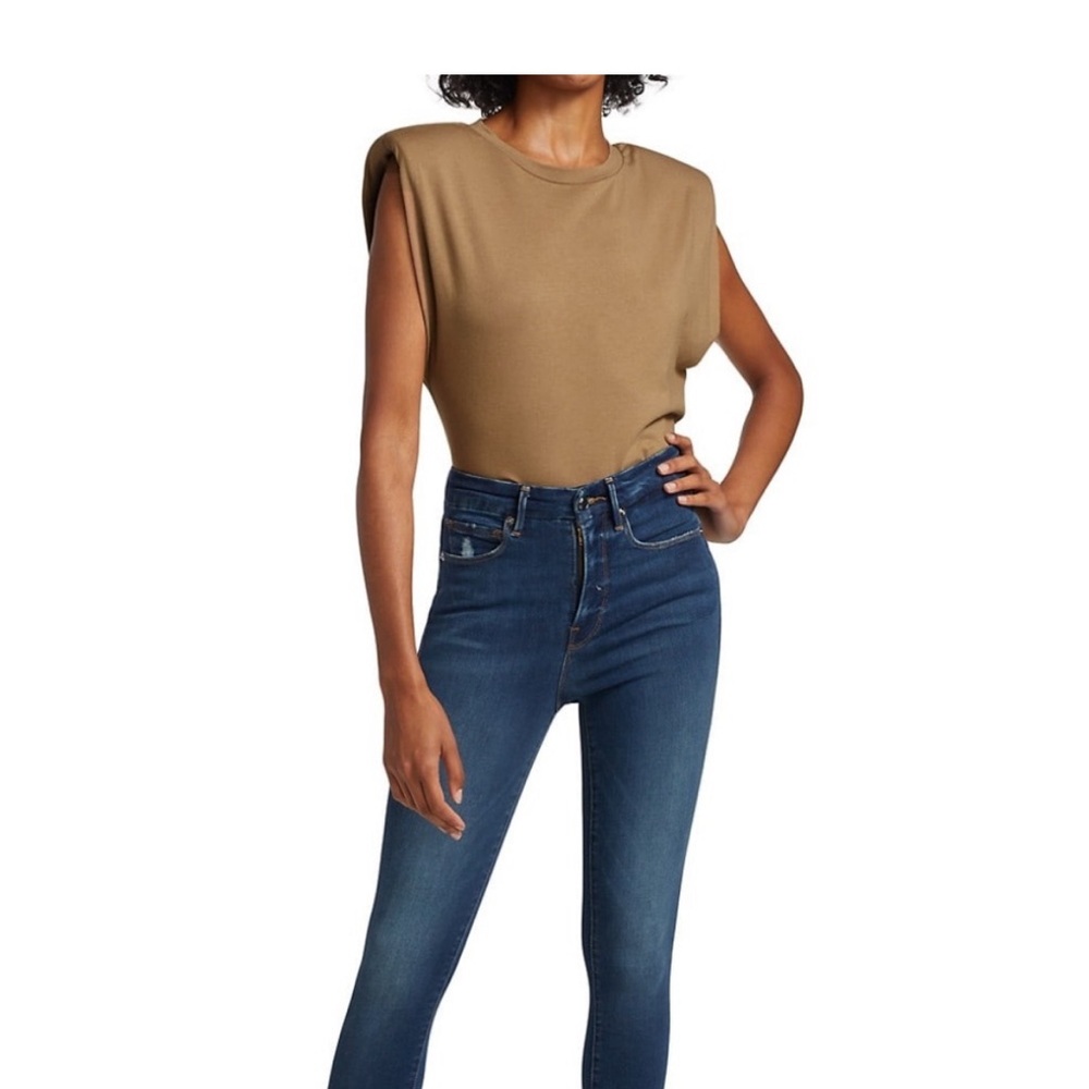 Good American Strong Shoulder Tank Taupe 4 - Picture 10 of 10